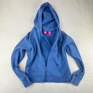 Personal Identity Hoodie Womens L Blue Full Zip Y2K‎ Regular Cotton Sweatshirt